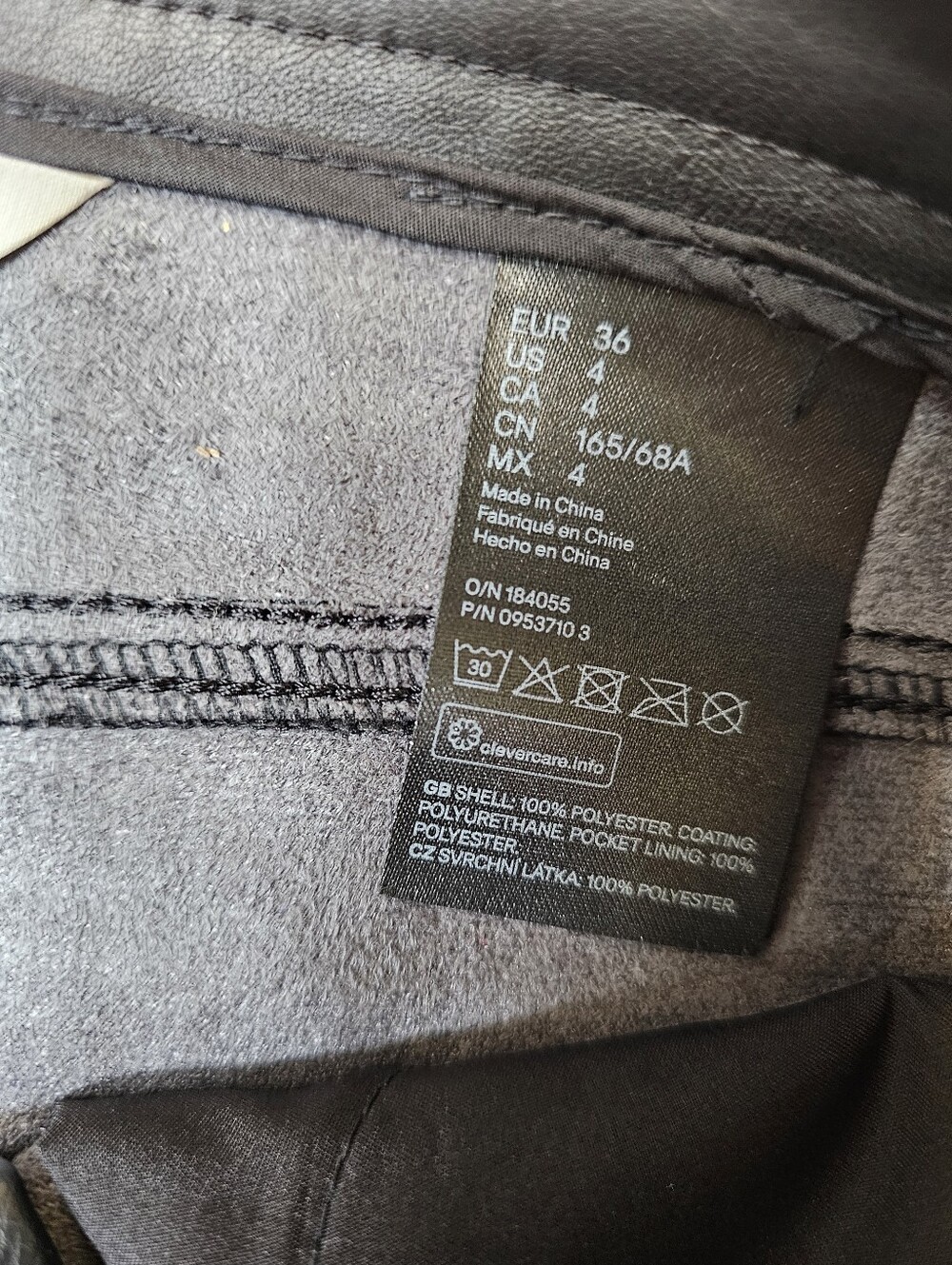 H&M black faux leather straight leg pants 4 - Picture 6 of 9